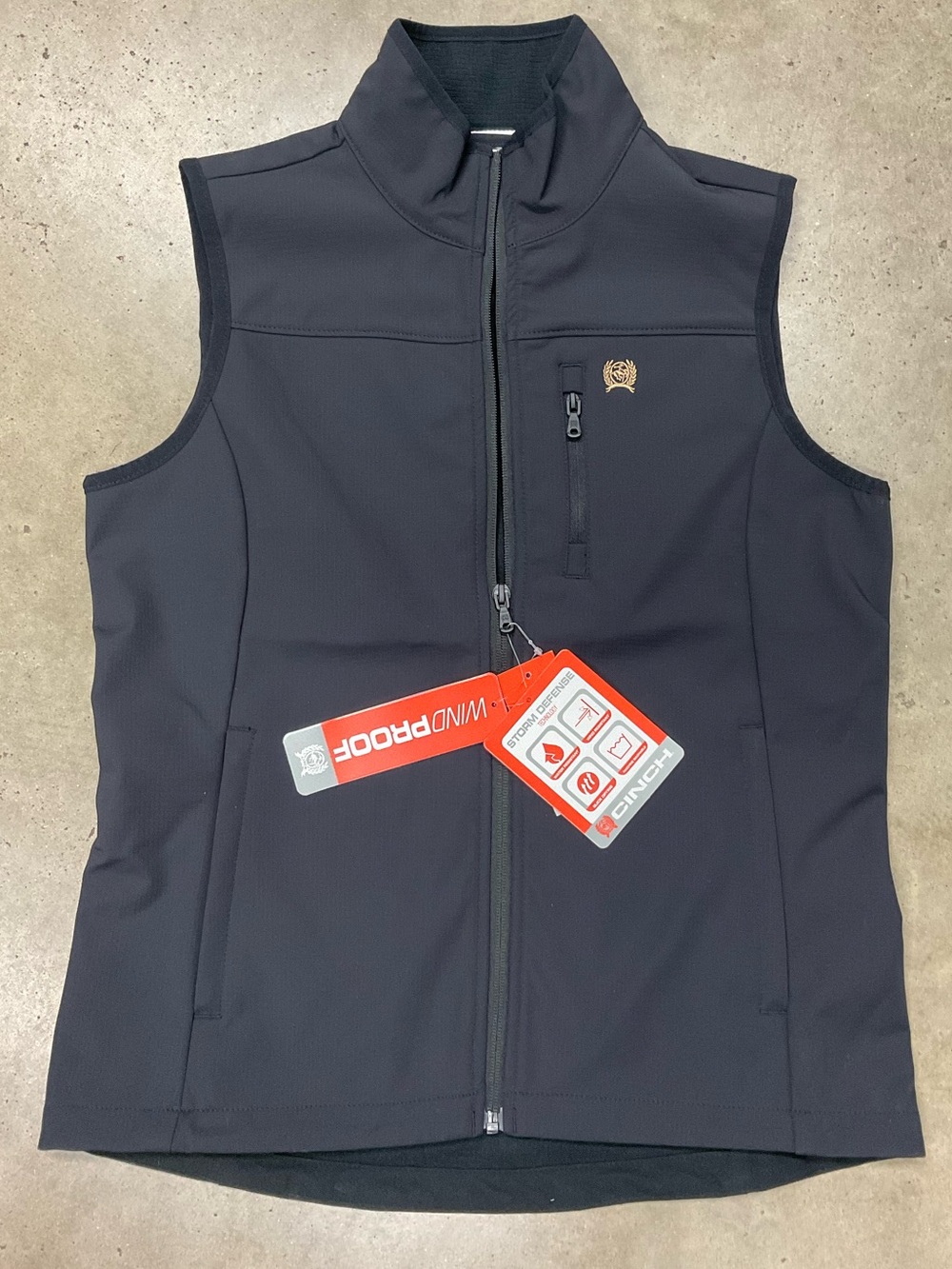 Storm Women's Black Windproof Softshell Vest with Chest Pocket